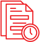 Icon of two overlapping documents with a clock symbol.